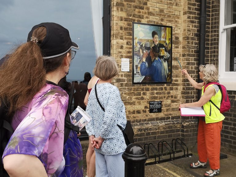 Join us on guided art walks around Cromer and discover some of the 30 life-size replica artworks from the National Gallery, London.